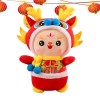 Oldmoom Animaux en Peluche Dragon du Nouvel an Chinois - Animal en Peluche Dragon 2024 en Costume Tang | Poupée du Zodiaque e