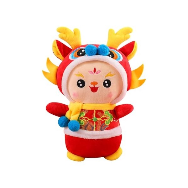 Oldmoom Animaux en Peluche Dragon du Nouvel an Chinois - Animal en Peluche Dragon 2024 en Costume Tang | Poupée du Zodiaque e