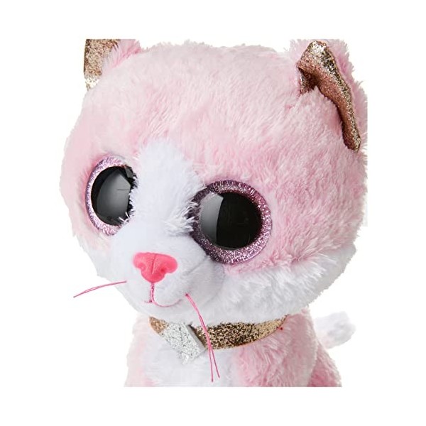 Ty - Beanie Boos - Peluche Fiona le chat 23cm, Rose et Blanc, TY36489