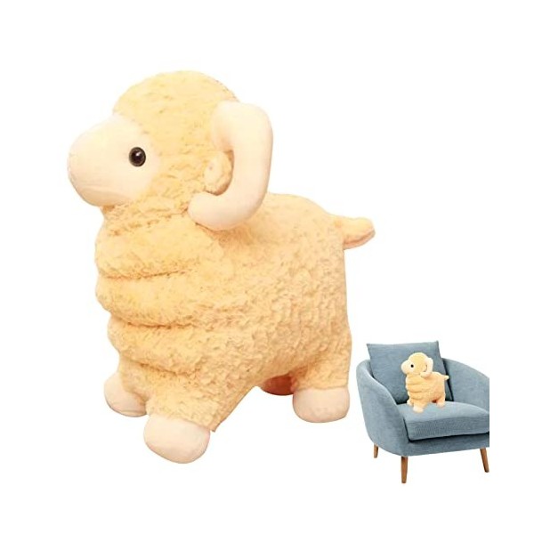 Lambo Animal en Peluche dagneau, Chèvre en Peluche Jouets dagneau Animaux en Peluche Moutons Kawaii Doux Agneau Épais Rempl