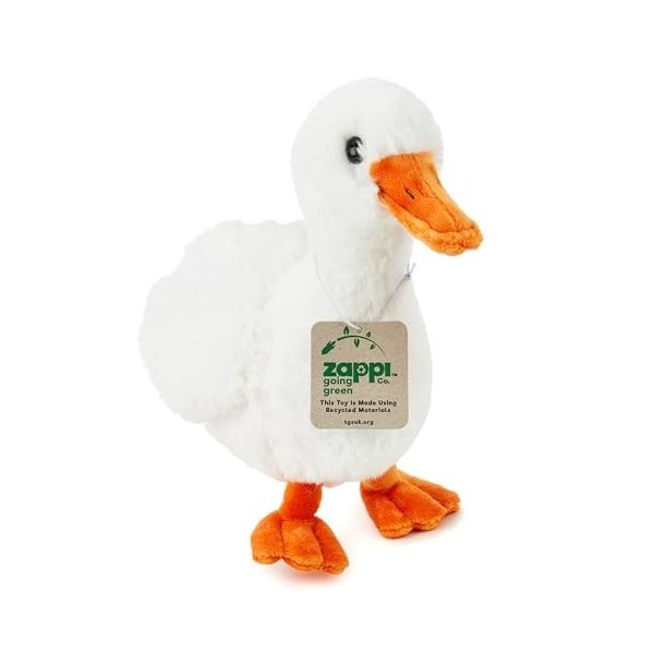 Zappi Co Peluche de Canard 25cm - Charmant, Aquatique Doux, Écologique, Parfait pour Les Aventures au Lac des Enfants, Fabr