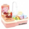 Ensemble de Jouets pour évier de Cuisine pour Enfants avec lavabo, évier de Cuisine avec Fruits, cuisinière et Accessoires de