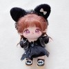 niannyyhouse Accessoires de poupée en peluche noir de 20 cm - Coiffe en cuir avec sangle - Jupe de 20,3 cm