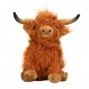 KENANLAN Simulation Highland Cow Peluche de vache de 9,1 pouces - Décoration de ferme - Marron Highland Cow - Jouets en peluc