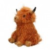 KENANLAN Simulation Highland Cow Peluche de vache de 9,1 pouces - Décoration de ferme - Marron Highland Cow - Jouets en peluc