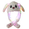 YEKEYI Chapeau de lapin à LED avec oreilles mobiles - Chapeau amusant en peluche pour cosplay, fête de Noël