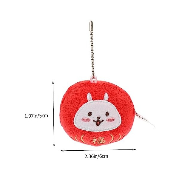 Toyvian 3 Pièces Dharma Lapin Poupée Chinois Lapin Ornement Année du Lapin Poupée Lapin Mascotte Poupée Peluche Lapin Jouet 2