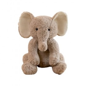 Oreiller En Peluche Déléphant, Peluche De Poupée Déléphant, Jouet En Peluche Réaliste Et Flexible, Poupée Danimal Kaki À C
