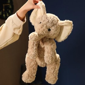 Oreiller En Peluche Déléphant, Peluche De Poupée Déléphant, Jouet En Peluche Réaliste Et Flexible, Poupée Danimal Kaki À C