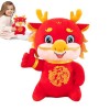 Aznever Jouet en Peluche du Zodiaque - Poupées d’Animaux en Peluche - Adorable Peluche de Dragon du Zodiaque Rouge Porte-Bonh