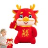 Aznever Jouet en Peluche du Zodiaque - Poupées d’Animaux en Peluche - Adorable Peluche de Dragon du Zodiaque Rouge Porte-Bonh