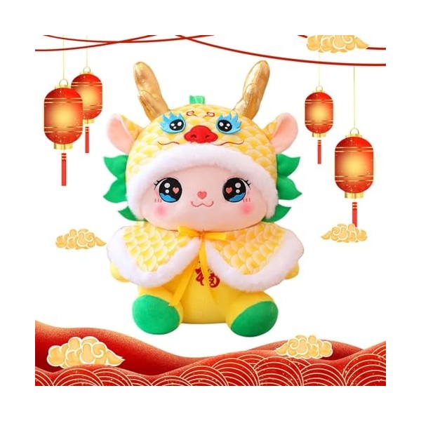 FEDIMA Animal Dragon en Peluche du Zodiaque Chinois,Jouet en Peluche Dragon en Peluche | Décor Dragon du Symbole Porte-Bonheu