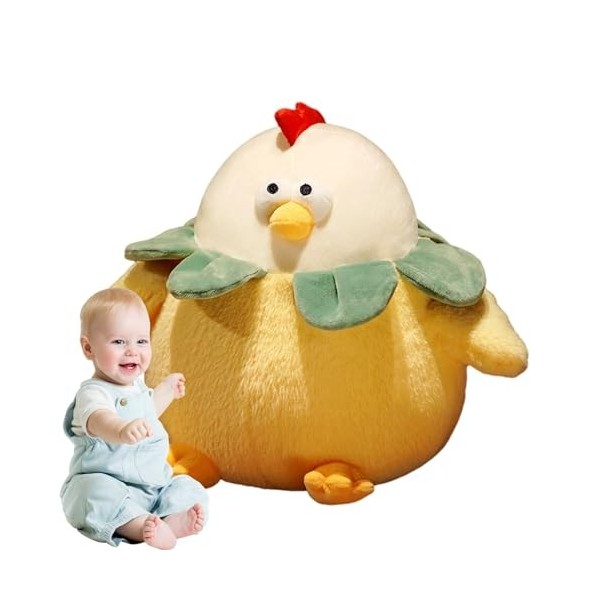 Moxeupon Poulet farci,Poulet en Peluche | Animal en Peluche de Poussin Mignon | Oreiller Animal Mignon de 11,02 Pouces, poupé