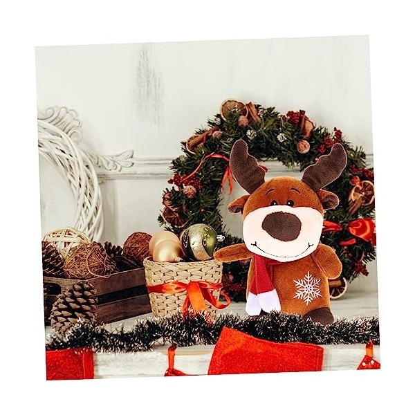 NAMOARLY Oreiller Décoratif en Peluche Jouets Themberchaud en Peluche Bois De Renne Bandeau en Peluche Santa Poupée Fête De N