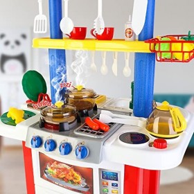 deAO Happy Little Chef Cuisine PlaySet Avec Lumière, Sons et Caractéristiques d’eau - Comprend 33 Accessoires