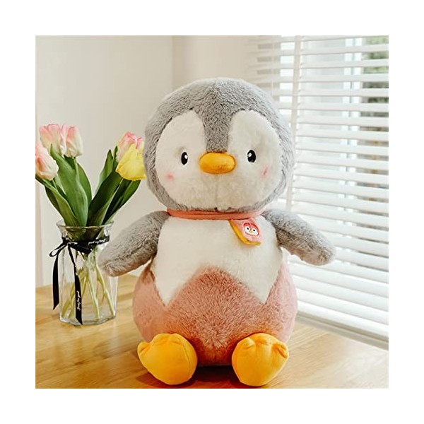 SWECOMZE Peluche pingouin en peluche, pingouin - Cadeau pour filles, garçons et bébés rose, 25 cm 