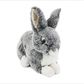 LAARNT 25cm Jouet en Peluche de Lapin réaliste pour Enfants，Poupée en Peluche en Lapin Gris Mignon，Oreiller et Coussins en Pe