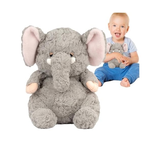 Eastuy Animaux en Peluche d’éléphant | Peluche éléphant en Peluche Mignonne de 9 Pouces | Peluches à câliner, poupées en Pelu