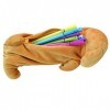LA HAUTE Trousse à crayons en peluche pour enfants/étudiants en forme de chien - Jaune