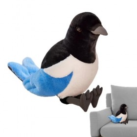 BUKBAG Peluche farcie Pie - Pie Plushies Simulation Oiseau Peluche Peluche | Cadeau de Compagnon de Jeu Doux et Douillet, Com