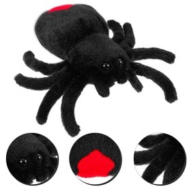 Amosfun Halloween Peluche Araignée en Peluche Géante Araignée Jouet Énorme Oreiller en Peluche Réaliste Araignée Câline Hallo