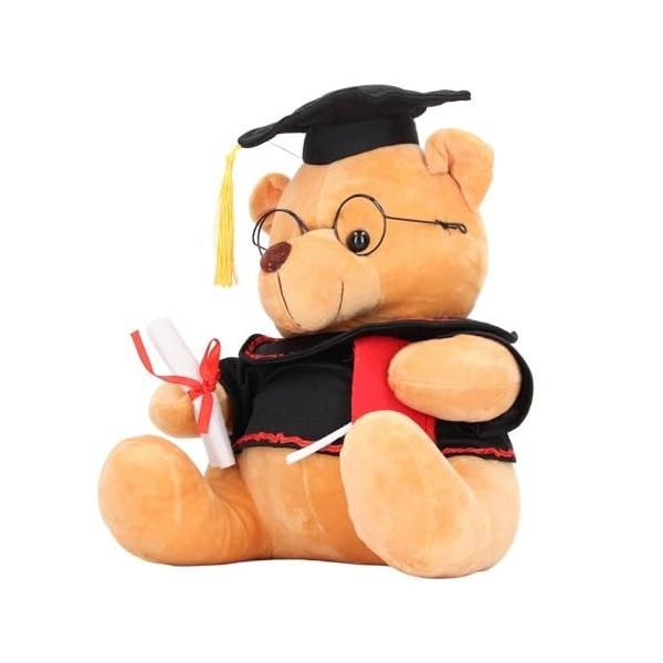 Poupée en Peluche Ours, Poupée Ours Mignon avec Diplôme de Bonnet de Robe, Poupée en Peluche Ours en Peluche pour Cadeaux de