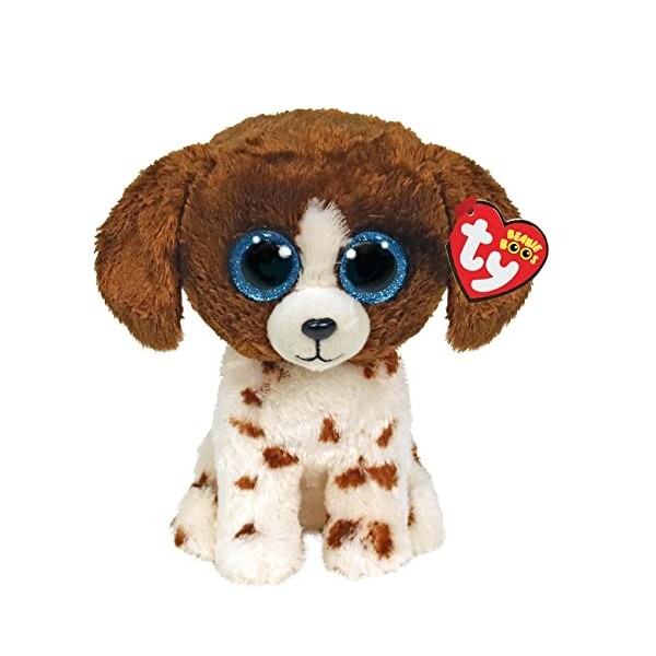 Ty - Beanie Boos - Peluche Muddles le chien 23cm, Marron et Beige, TY36487