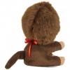 Sekiguchi 257140 – Original Monchhichi Junge mit Clip-Mechanismus, Klammer-Singe aus braunem Plüsch mit rotem Latz, ca. 20 cm