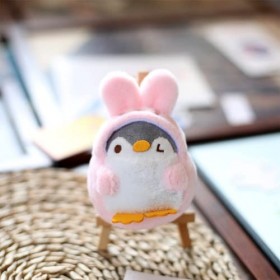 QCOTNG Lot de 3 porte-clés en peluche pingouin mignon à suspendre, pingouin doux en peluche pour sac denfant, sac à main, sa