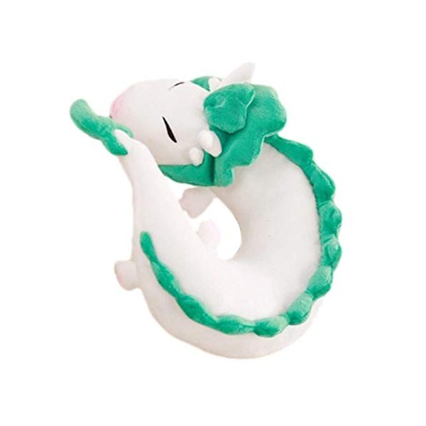 Appoo Petit Oreiller en U Dragon Blanc, Oreiller en U Ghibli Hayao/Masque pour Les Yeux Sieste, Poupée en Peluche Mignonne, P