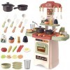 deAO Jeu de Cuisine avec Sons et Lumières, 26PCS Cuisine Accessoires, Jeux de Rôle pour Enfants, Cadeau pour 2 3 4 Ans Garçon