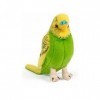 Peluche Perruche Verte/Jaune 20 cm - Peluche Oiseau, Douce et realiste - Set Peluche Animal + Carte Offerte