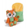 NICI Renard Finjo 14cm Dormant dans lit Orange-Peluche pour Les bébés et Les Tout-Petits, pour Toucher, se blottir, Explorer 