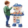 Jouet de cuisine pour enfants à partir de 3 ans avec accessoires de cuisine pour enfants, simulation de son, éclairage, irrig