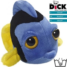 Carl Dick Peluche Poisson, Paracanthurus hepatus, Chirurgien Bleu 15cm 3289001