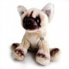 Simbad Peluche en forme de chat siamois de Birmanie Beige Yeux bleus