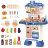 Jouet de cuisine pour enfants à partir de 3 ans avec accessoires de cuisine pour enfants, simulation de son, éclairage, irrig