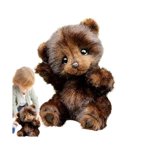 QARIDO Peluche Ours en Peluche Peluches | Peluches simulées Ours Brun en Peluche 11 Pouces | Peluche réaliste, Oreiller en Pe