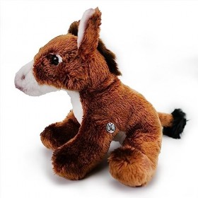 Doudou en peluche pour âne Marron Ronja assis