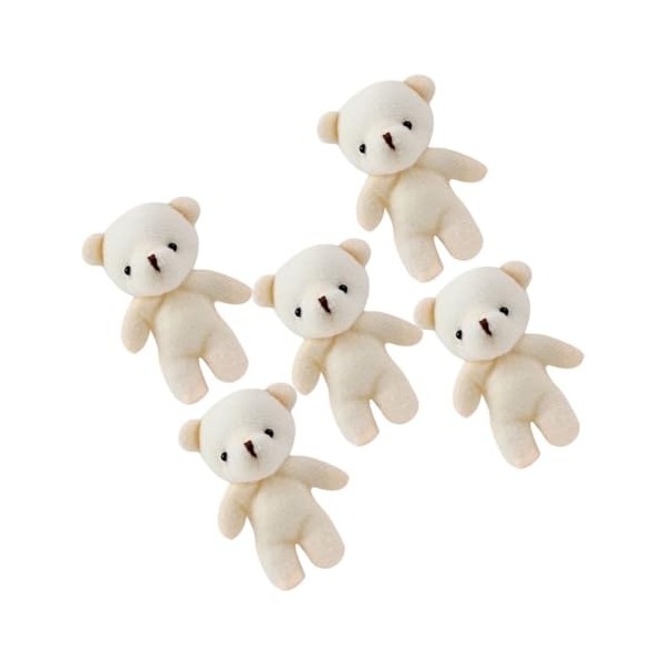 Totority 5 Pièces Mini Ours Jouets Médaillons Porte-Clés Décor Mini Peluches Petit Ours Adorables Petits Ours Dessin Animé Ou