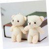 Totority 5 Pièces Mini Ours Jouets Médaillons Porte-Clés Décor Mini Peluches Petit Ours Adorables Petits Ours Dessin Animé Ou