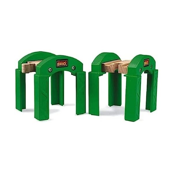 BRIO World - 33253 - Supports de Pont Empilables - Accessoire pour circuit de train en bois - Jouet pour garçons et filles à 