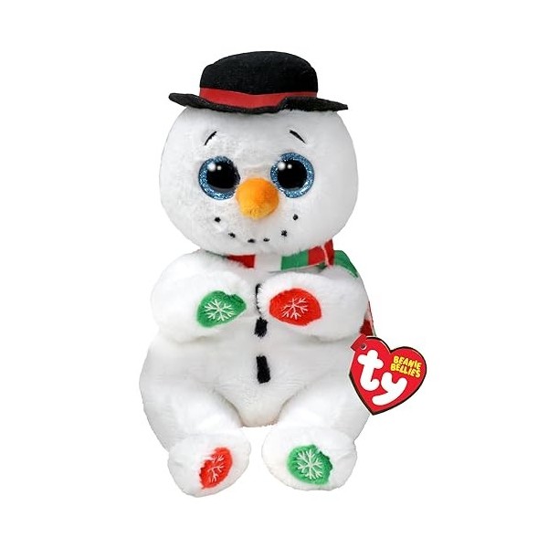 Ty Toys Bonnet régulier – Bonhomme de neige Weatherby Ty Teddies, jouets pour garçons et filles, peluches à collectionner