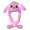 EHIOG Chapeau de lapin qui bouge les oreilles,Chapeau de lapin lumineux à LED en peluche avec oreilles qui bougent les oreill