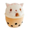 Katutude Bubble Tea en Peluche - 30cm/50cm Chat en Peluche Mignon Animaux en Peluche Doux Oreiller en Peluche de Thé à Bulles