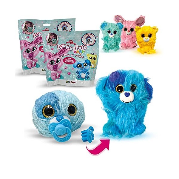 Sbabam s.r.l. Lovely Pets Baby Pack 2 Sachets. Trouvez des Personnages différents. Boule à Volants Qui Devient Un Beau Peluch