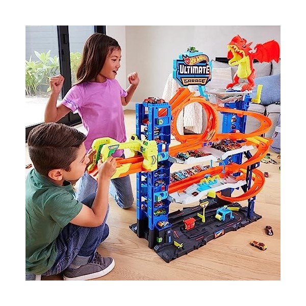 Hot Wheels Coffret Jeu De Construction City Garage Ultime Avec 2 Voitures, Rangement Pour Plus De 50 Voitures Échelle 1/64, 4