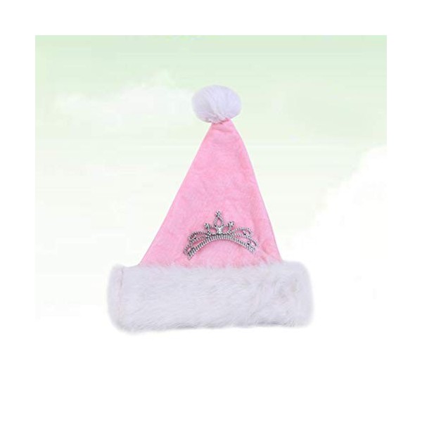 BESTOYARD Bonnet de Noël en peluche rose - Pour enfants et adultes - Accessoire de fête de Noël