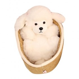 LEVABE Oreiller en Peluche Animale,Peluche Animale - Jouet en Peluche Animal à Berceau Doux,Caniche et Raton Laveur en Peluch