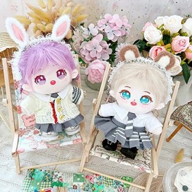 niannyyhouse Vêtements de poupée en peluche 20 cm Blanc chemise cravate JK jupe 20,3 cm Kpop Vêtements de poupée en peluche